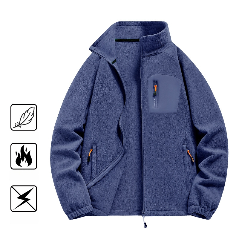 Flīsa jaka, universāla, kardigāna stila, flīsa audums ar polāro odai, bez kapuces