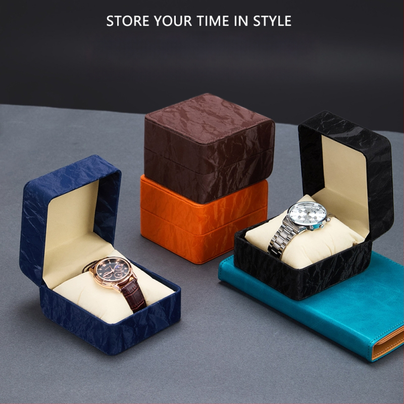 PU nahast kellakarp – kellade väljapanekukarp, pakkekarp, vee lainete muster