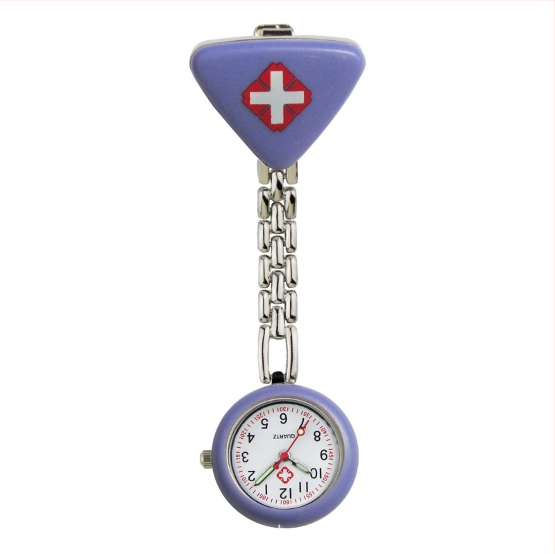 Триъгълен фоб часовник за медицински сестри със светещ циферблат, кварцов механизъм, за жени