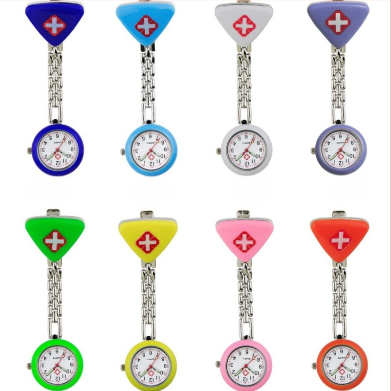 Триъгълен фоб часовник за медицински сестри със светещ циферблат, кварцов механизъм, за жени