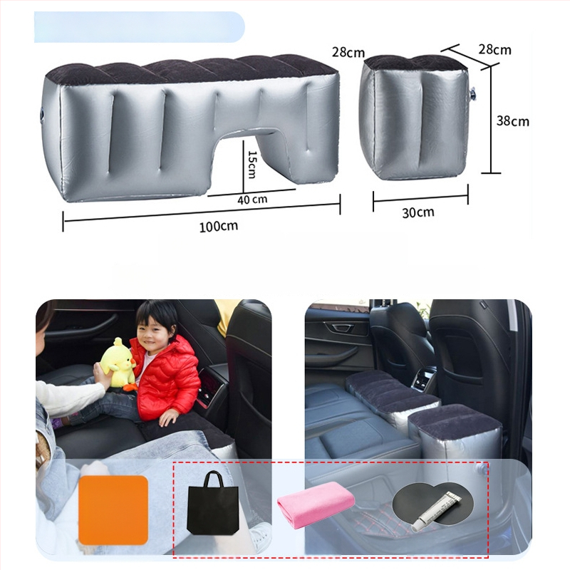 Автомобилно задно надуваемо легло за пътуване - бързо надуване, универсална съвместимост, PVC и флокирана тъкан, максимално натоварване 150 кг