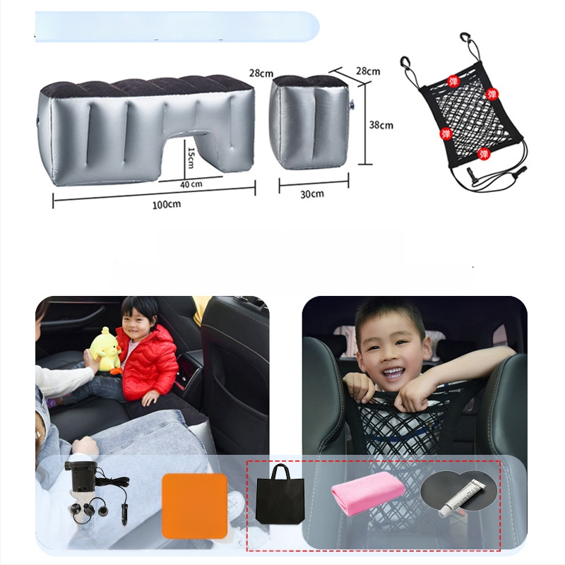 Автомобилно задно надуваемо легло за пътуване - бързо надуване, универсална съвместимост, PVC и флокирана тъкан, максимално натоварване 150 кг