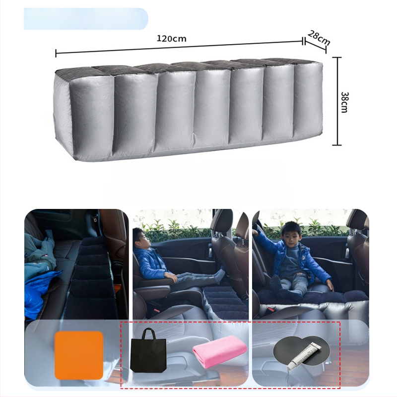 Автомобилно задно надуваемо легло за пътуване - бързо надуване, универсална съвместимост, PVC и флокирана тъкан, максимално натоварване 150 кг