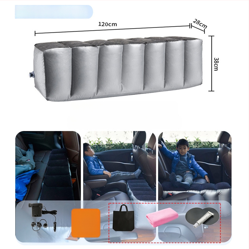 Автомобилно задно надуваемо легло за пътуване - бързо надуване, универсална съвместимост, PVC и флокирана тъкан, максимално натоварване 150 кг