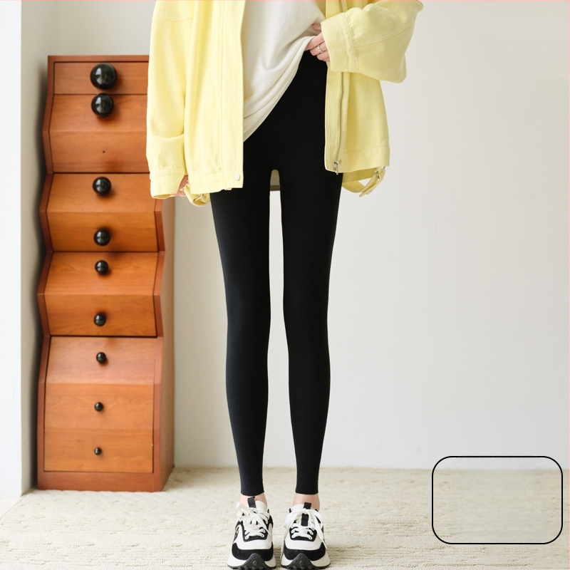 Naiste puuvillast-elastaani leggingid, 9/10 pikkus, õhukesed, kõhu tugi, tihe istuvus