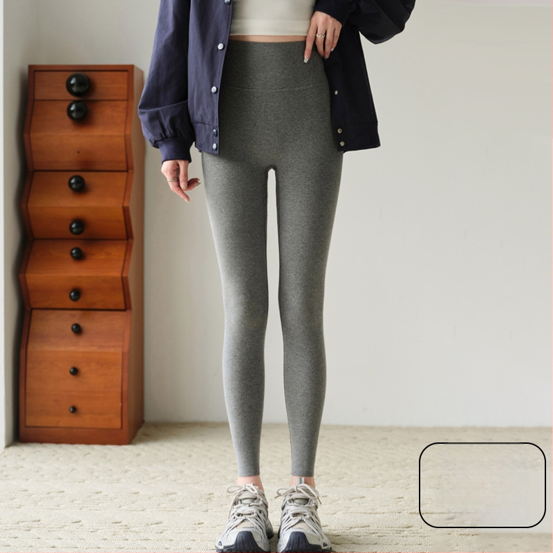 Naiste puuvillast-elastaani leggingid, 9/10 pikkus, õhukesed, kõhu tugi, tihe istuvus