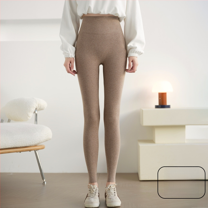 Naiste puuvillast-elastaani leggingid, 9/10 pikkus, õhukesed, kõhu tugi, tihe istuvus