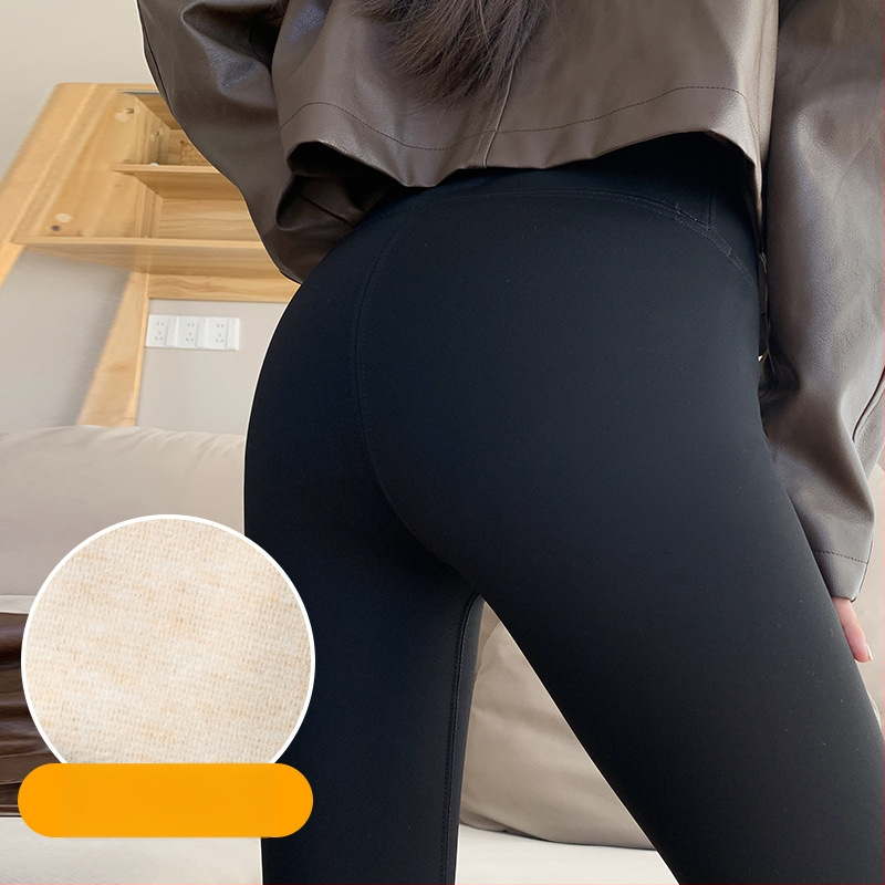 Naiste Shark Pants retuusid – kõrge vöökoht, puusa tõstmine, fliisvooder, Chenille-Spandex segu, sügis 2024