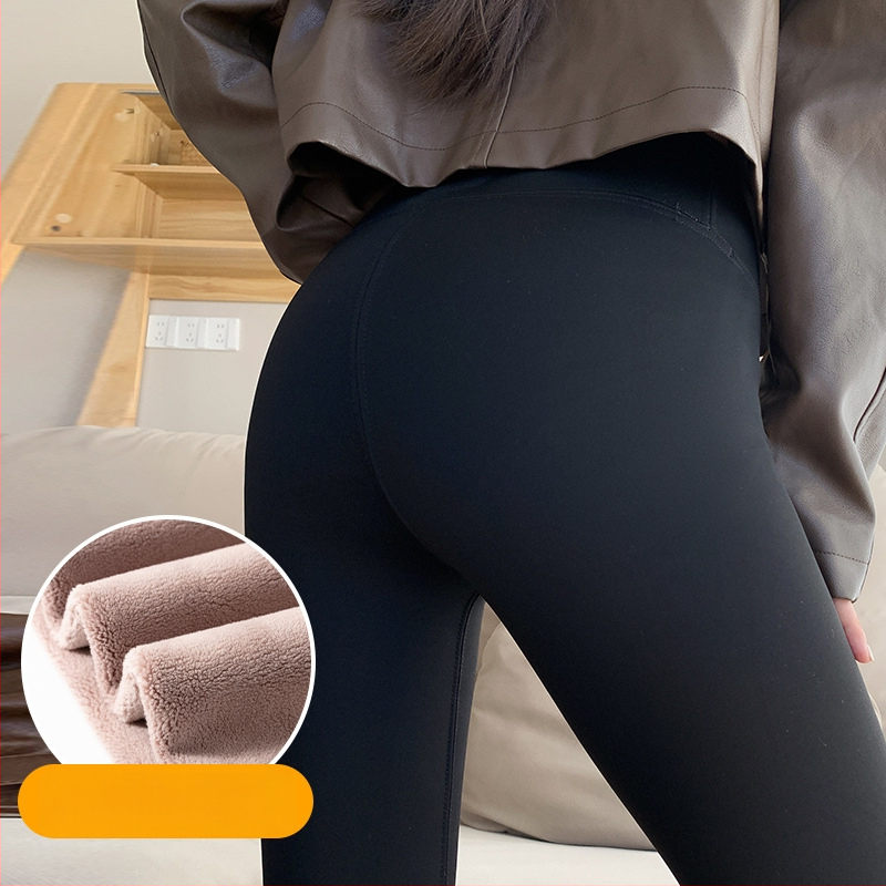 Naiste Shark Pants retuusid – kõrge vöökoht, puusa tõstmine, fliisvooder, Chenille-Spandex segu, sügis 2024