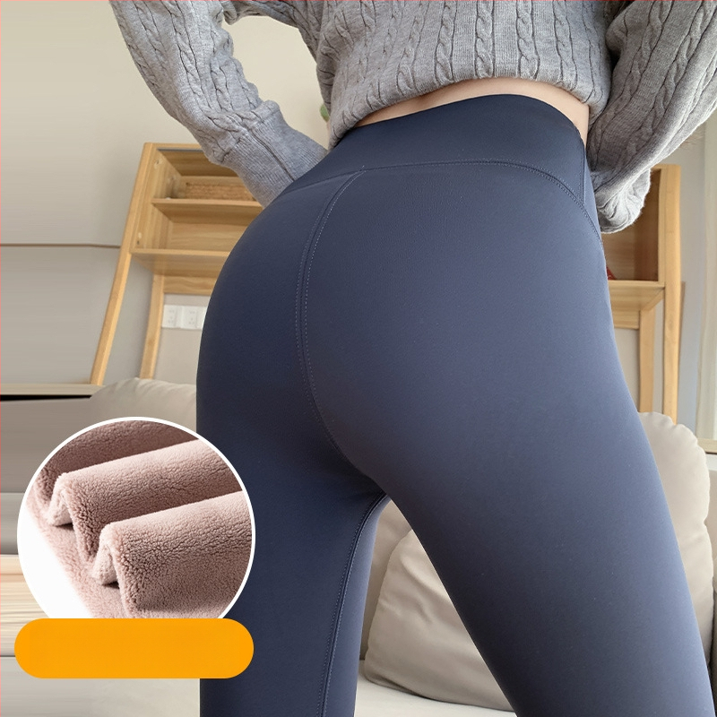 Naiste Shark Pants retuusid – kõrge vöökoht, puusa tõstmine, fliisvooder, Chenille-Spandex segu, sügis 2024