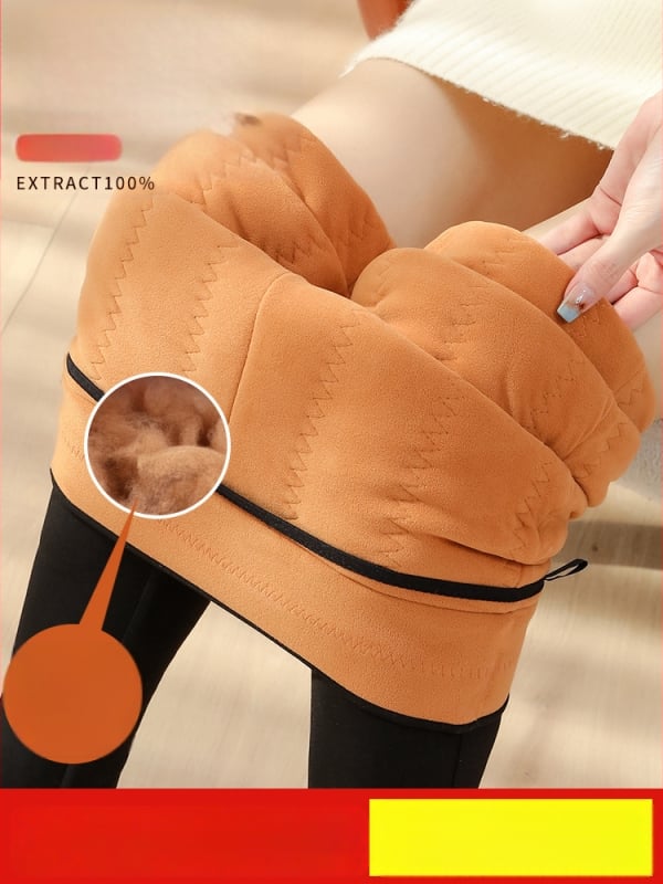 Naiste puuvillased püksid kamelliveleuuri, vooder fleece, ülikõrge paksus, soojad, kõrge elastsus