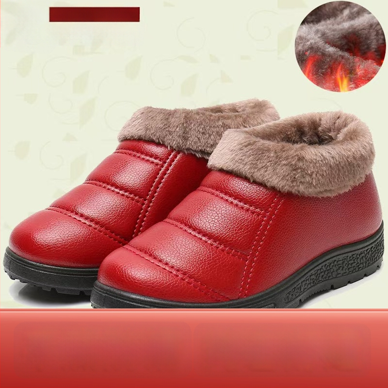 Ženske pamučne zimske cipele - ravni potplat, protuklizne, tople, PU gornji dio vodootporan, unutarnja podstava od umjetnog pliša