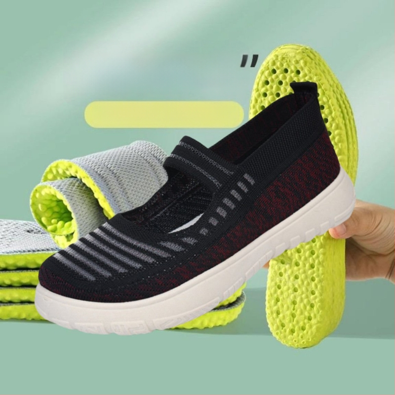 Vīriešu rokām austas slip-on kurpes — tīklota augšdaļa, gumijas zole, vasara