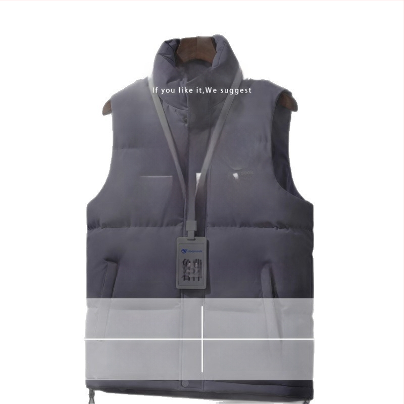 Vīriešu ziemas corduroy darba veste ar stāvošu apkakli, divpusējā aizdare, svītrainais raksts