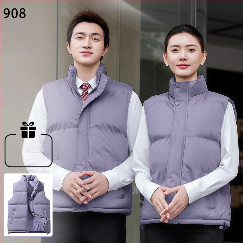 Vīriešu ziemas corduroy darba veste ar stāvošu apkakli, divpusējā aizdare, svītrainais raksts