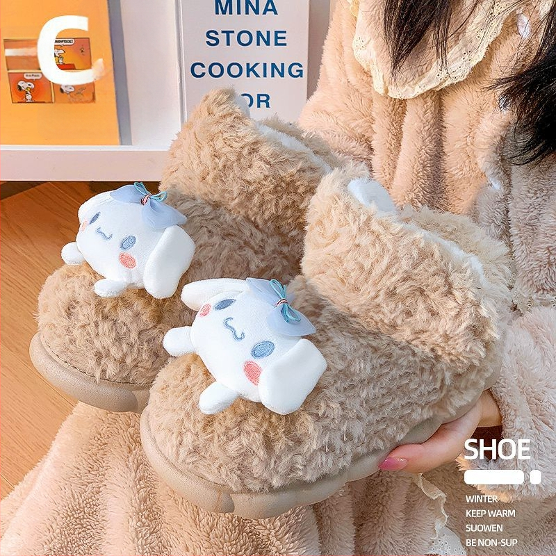 Siltas kokvilnas čības ar fleece oderi, augsta aizmugure, anti-slip bieza zole, iekšējai un ārējai lietošanai (sievietēm un vīriešiem)