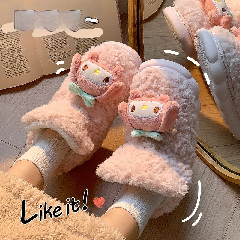 Siltas kokvilnas čības ar fleece oderi, augsta aizmugure, anti-slip bieza zole, iekšējai un ārējai lietošanai (sievietēm un vīriešiem)