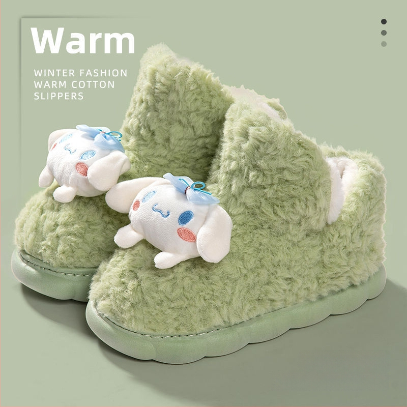 Siltas kokvilnas čības ar fleece oderi, augsta aizmugure, anti-slip bieza zole, iekšējai un ārējai lietošanai (sievietēm un vīriešiem)