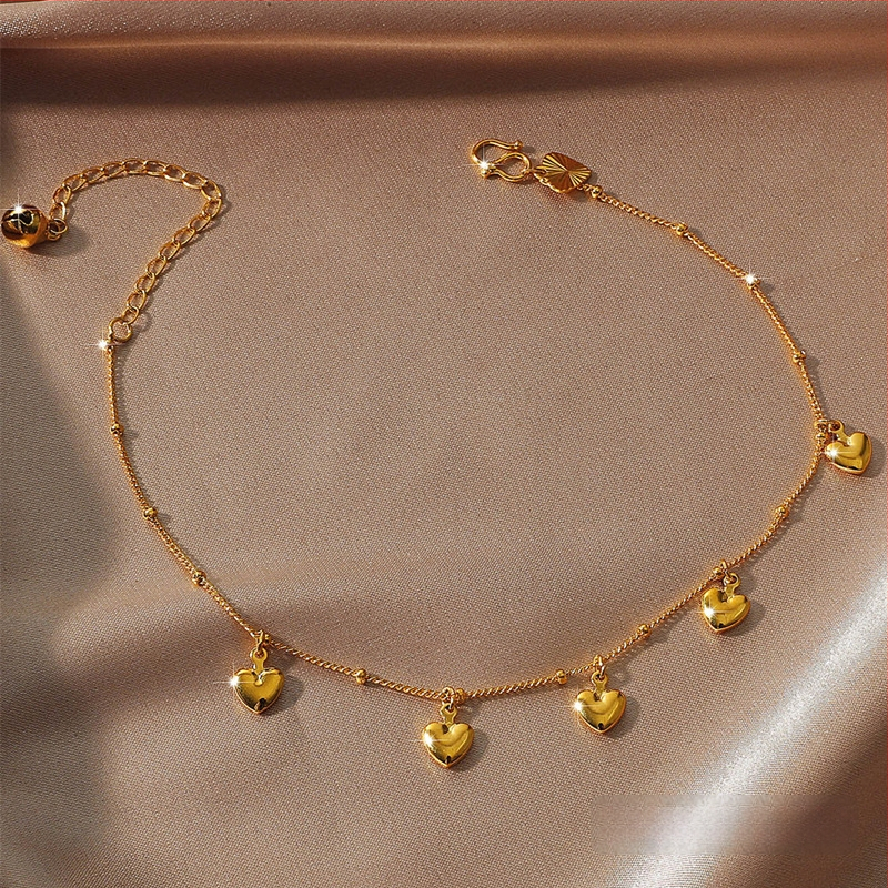 Sieviešu potīšu ankleta – vienkāršs dizains, sirds motīvs, sakausējums, XT/Xiao Tian