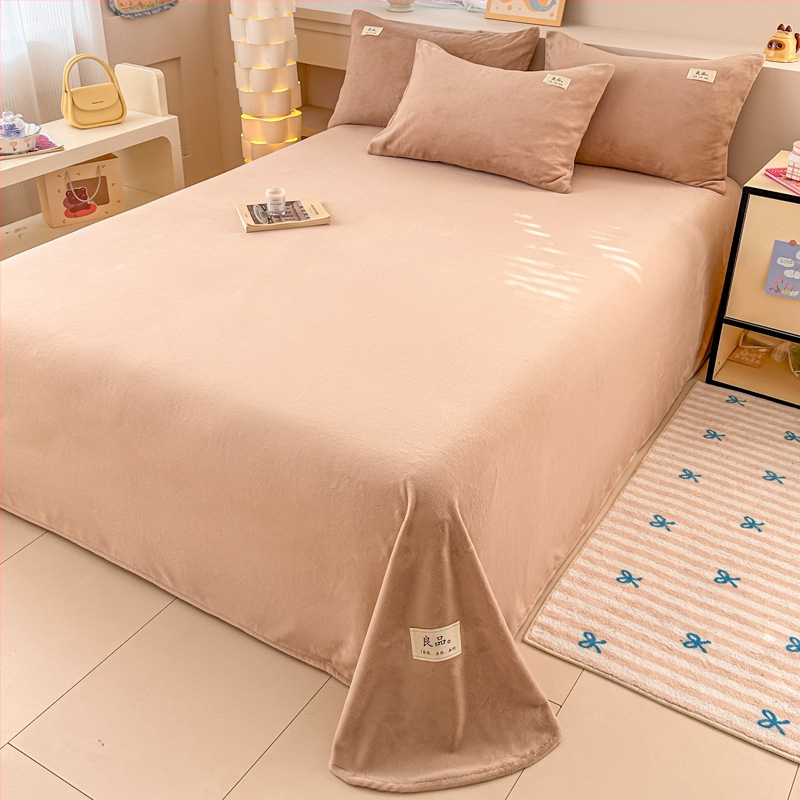 Set din flanel crem, 800–999 g, vopsire reactive, pentru toate sezoanele, 3 piese