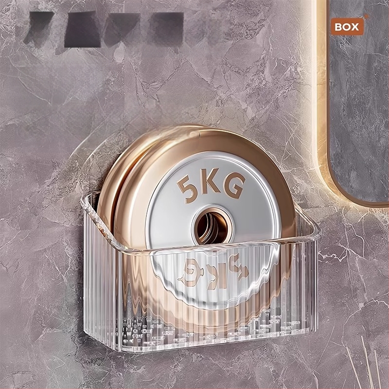 Sienas uzstādāms kosmētikas uzglabāšanas grozs vannas istabai, bez urbšanas, plastmasas, mūsdienīgs stils (Uzstādīšana: bez urbšanas; Materiāls: plastmasa; Modelis: sienas uzglabāšanas grozs kosmētikai; Svars: 1 kg)