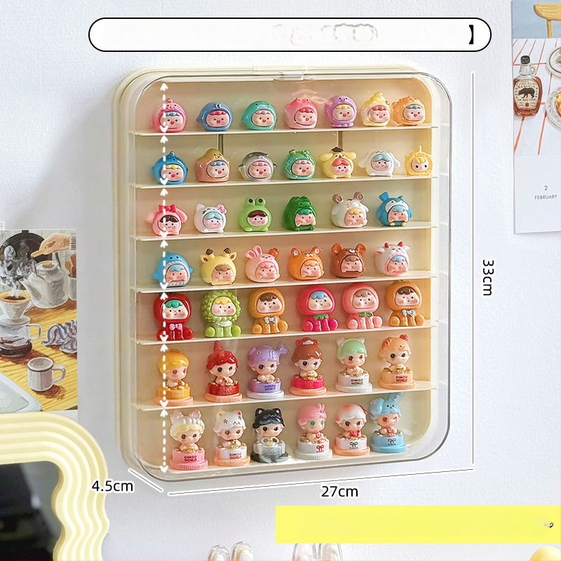 Stenā uzstādāma figūru izstādīšanas kārba, plastmasas putekļusizturīga kastīte, 1 L tilpa, moderns minimālisma stils, modelis 111111111