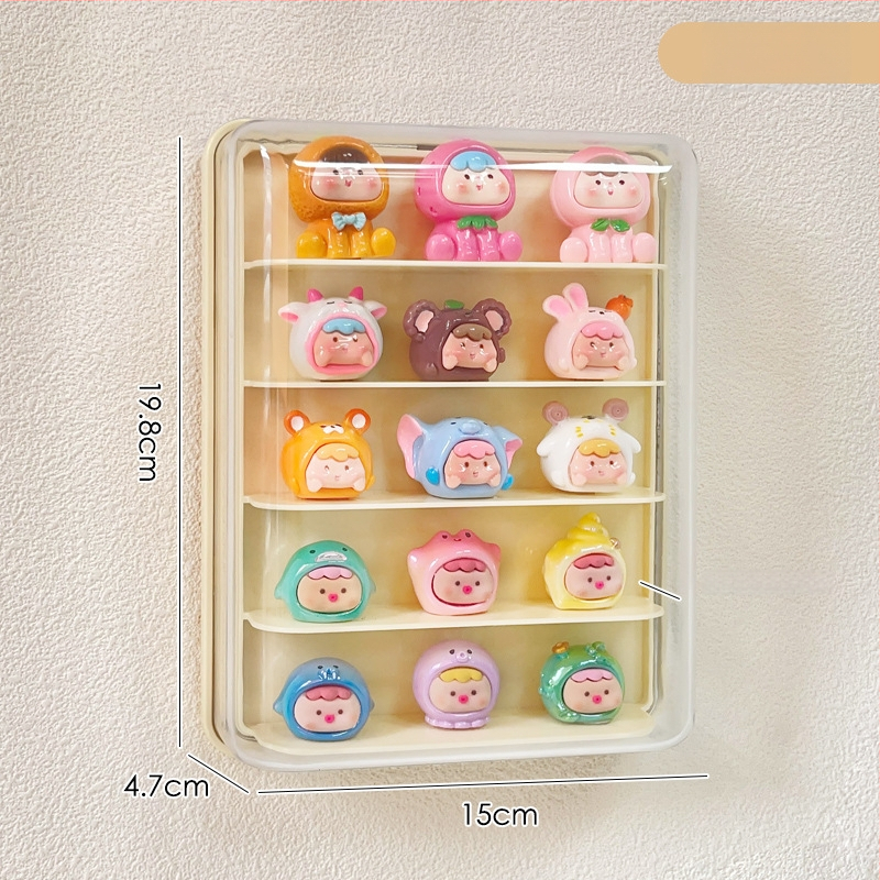 Stenā uzstādāma figūru izstādīšanas kārba, plastmasas putekļusizturīga kastīte, 1 L tilpa, moderns minimālisma stils, modelis 111111111