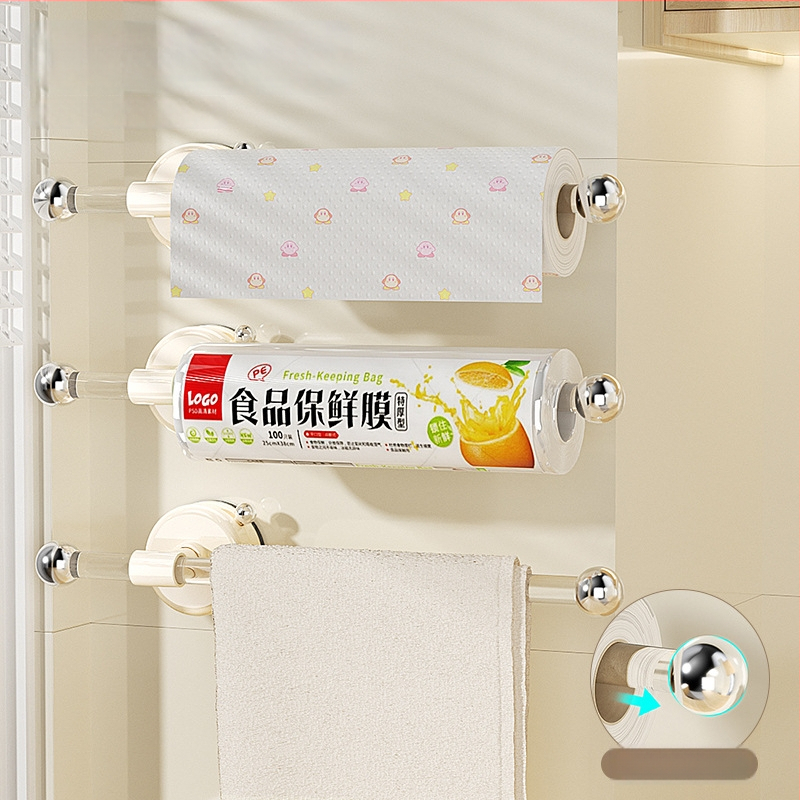 Plastmasas virtuves salvetēm turētājs ar piesūcekni, sienas montāža, slodze līdz 3 kg, piemērots vannas istabai, virtuvei un dzīvojamajai telpai
