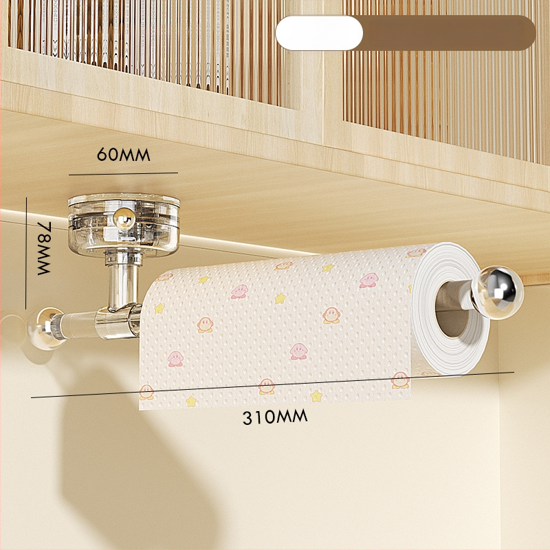 Plastmasas virtuves salvetēm turētājs ar piesūcekni, sienas montāža, slodze līdz 3 kg, piemērots vannas istabai, virtuvei un dzīvojamajai telpai