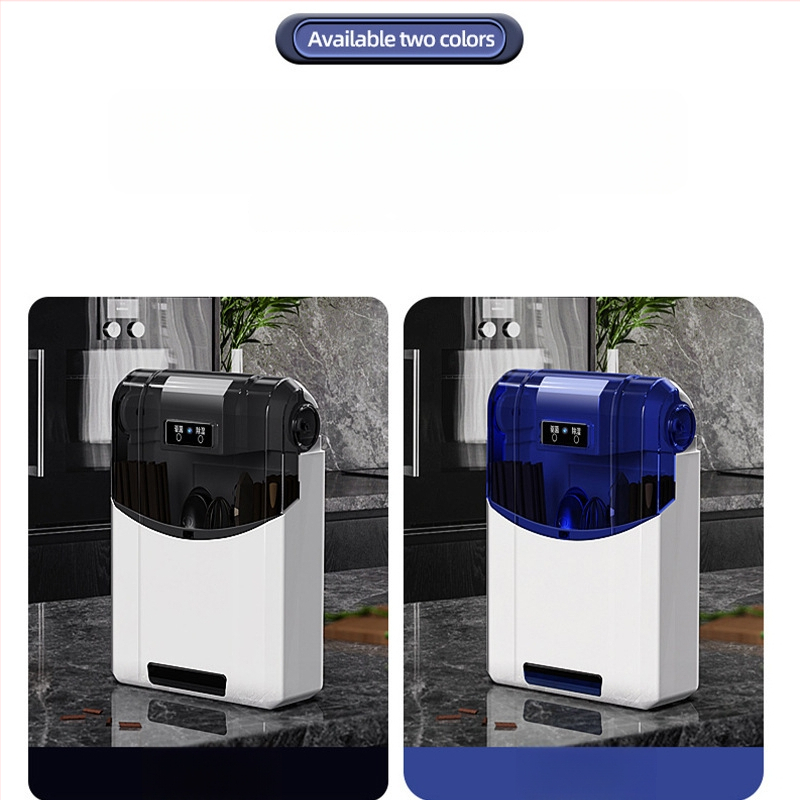 Falihoz szerelhető fertőtlenítő evőpálcika tartó és szárító – anyag: PP; rögzítés: falra; funkciók: fertőtlenítés és szárítás; por elleni védelem