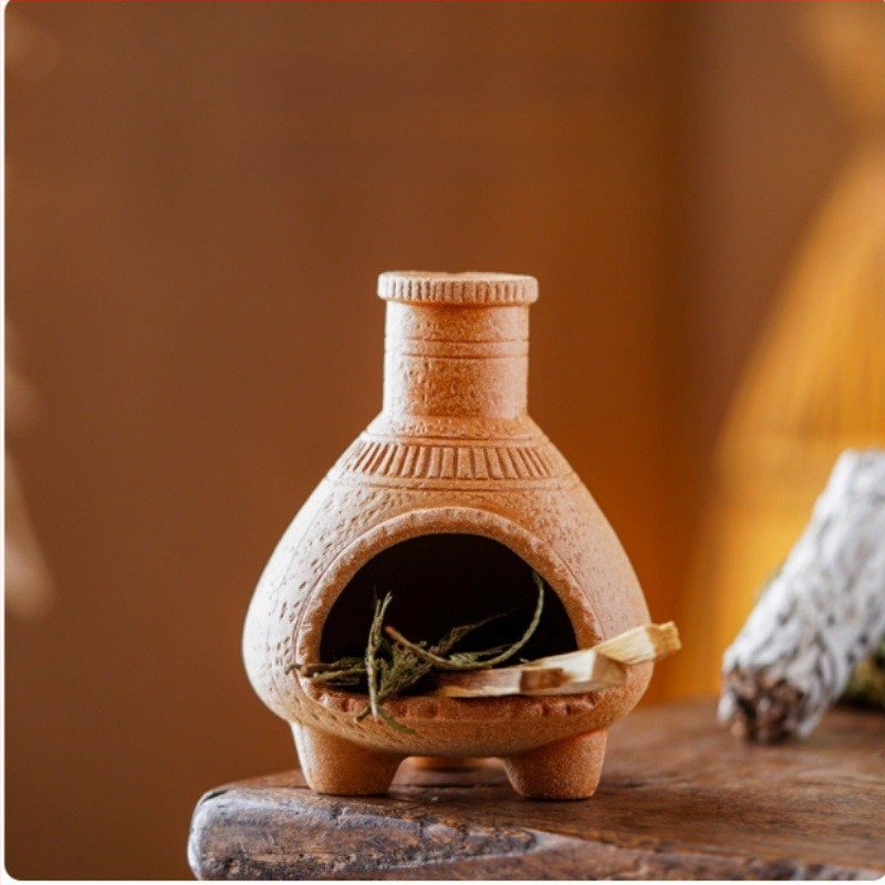 Керамична ароматерапевтична печка - ръчна изработка, устойчива на открит пламък, керамична конструкция