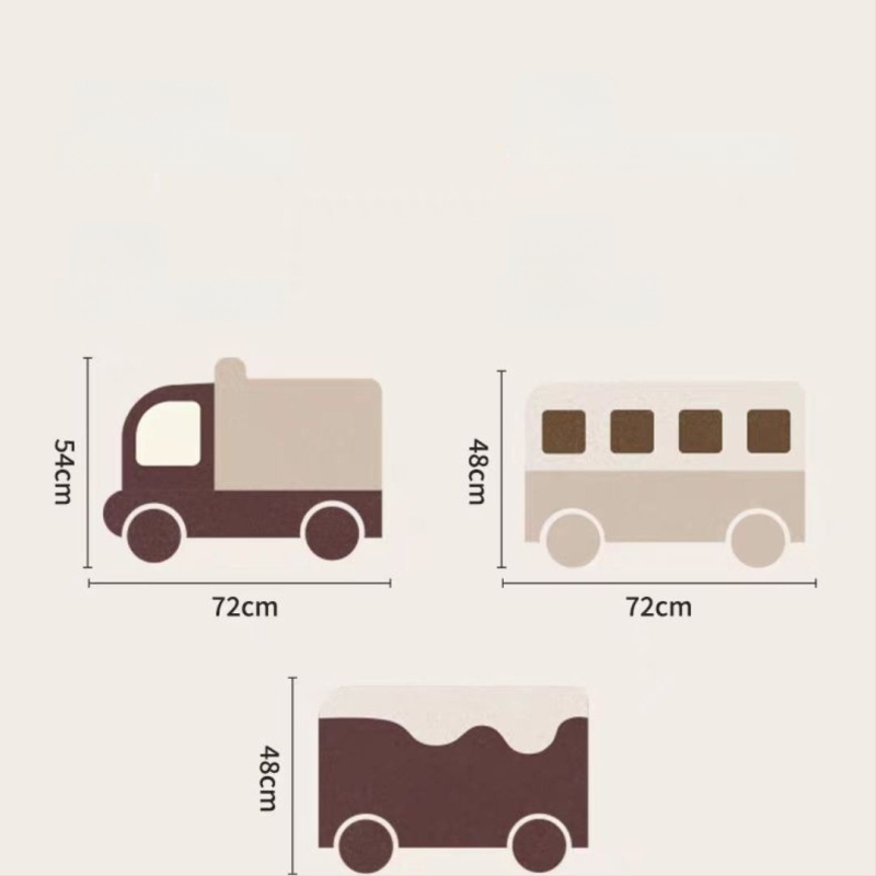 Gultņa galvas balsts ar mīkstu pārklājumu, pašlīmējošas filca sienas uzlīmes bērnu istabai – stils: karikatūra; raksts: karikatūras animācija; fona mīkstais panelis; materiāls: Cits