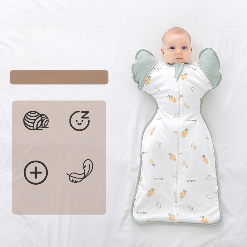 Guļammaiss zīdainim, kokona stila, kokvilnas audums ar zīda pildījumu, piemērots zīdaiņiem 0–1 gadu