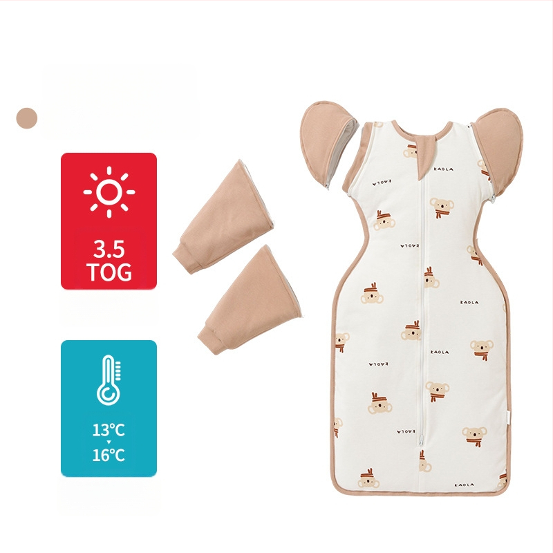 Guļammaiss zīdainim, kokona stila, kokvilnas audums ar zīda pildījumu, piemērots zīdaiņiem 0–1 gadu