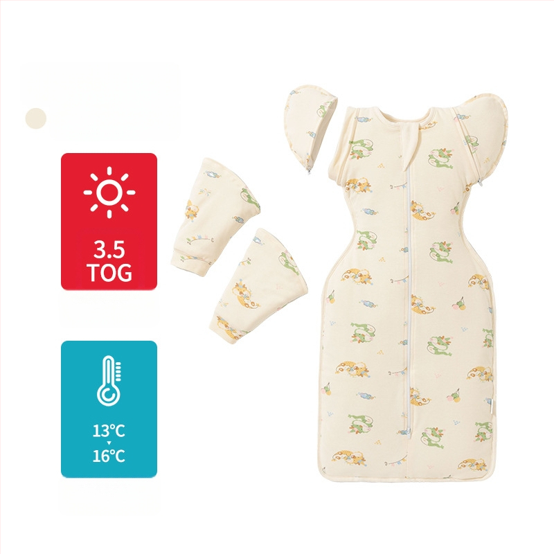 Guļammaiss zīdainim, kokona stila, kokvilnas audums ar zīda pildījumu, piemērots zīdaiņiem 0–1 gadu