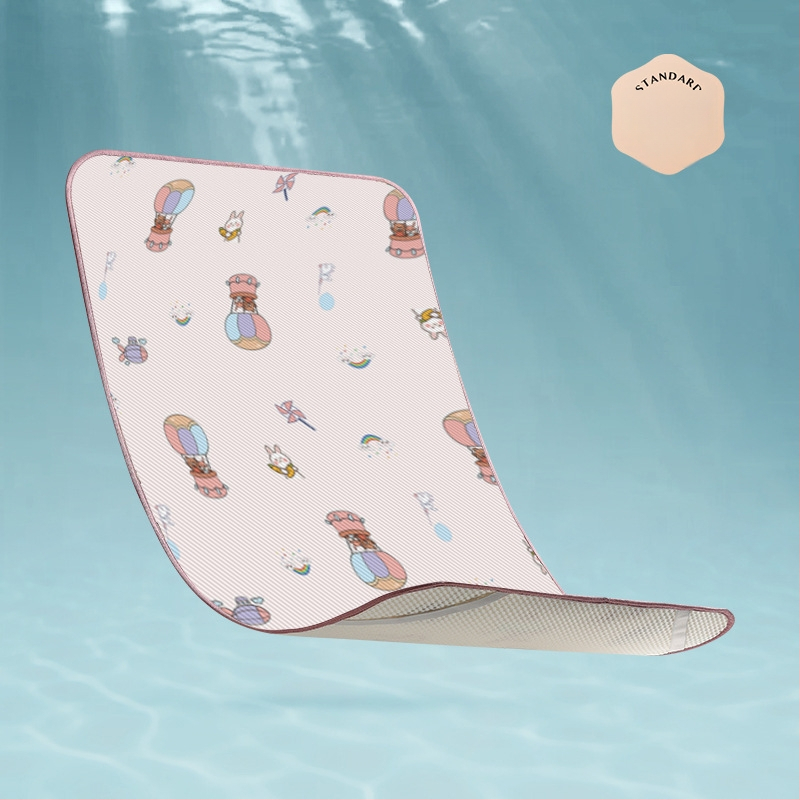 Bērnu mats gultiņai un bērnudārzam - Ice Silk vasaras mats, bambusa šķiedra, 0-1 gadi, pielāgojams, privātā zīme