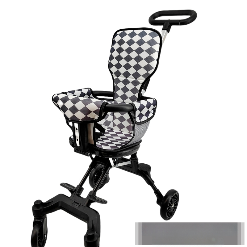 Vežimėlio sėdynės pagalvė su houndstooth modeliu, visiems metų laikams universalus, pilnas aprėpimas, storintas užpildas (medžiaga: drobė, linas)