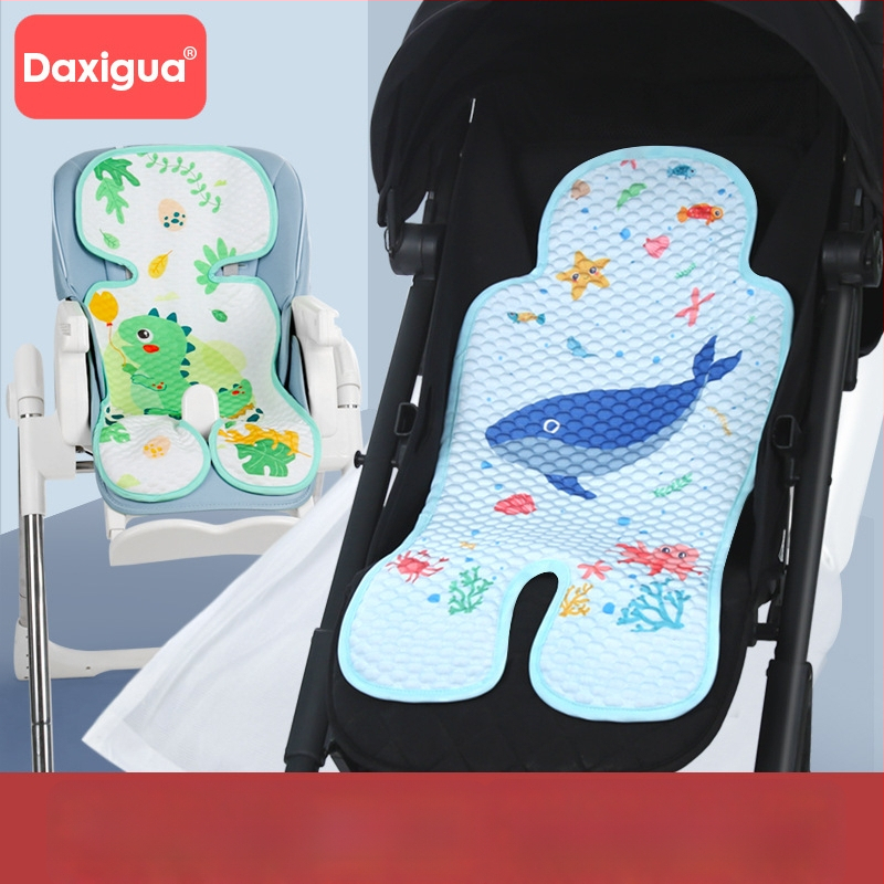 Vaiko sėdynės pagalvėlė – vėsinanti Ice Silk medžiaga, universalus saugos sėdynės kilimėlis vežimėliui ir valgomojo kėdutei