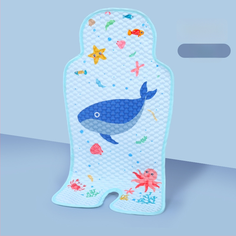 Vaiko sėdynės pagalvėlė – vėsinanti Ice Silk medžiaga, universalus saugos sėdynės kilimėlis vežimėliui ir valgomojo kėdutei