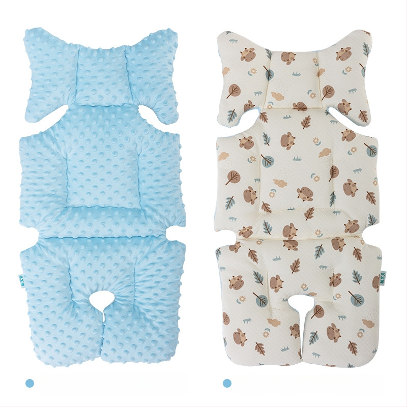 Ratiem sēdekļa spilvens – dubulā puse samts, visu sezonu, bieza silta spilvena 0–1 gadu veciem zīdaiņiem, kokvilnas materiāls