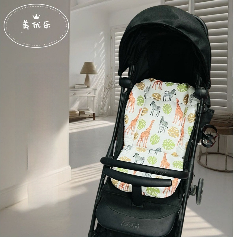 Kokvilnas sēdekļa spilventiņš bērnu ratiem – visām sezonām, piemērots 0–3 gadu vecumam