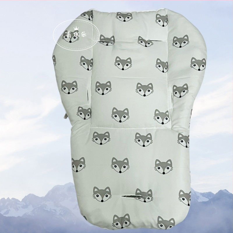 Kokvilnas sēdekļa spilventiņš bērnu ratiem – visām sezonām, piemērots 0–3 gadu vecumam