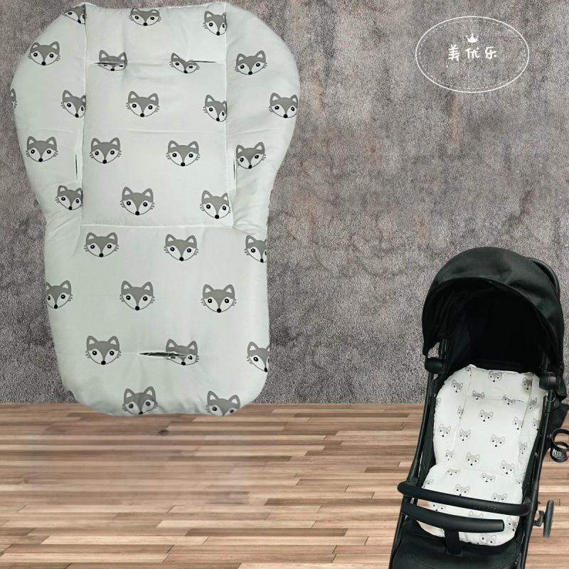 Kokvilnas sēdekļa spilventiņš bērnu ratiem – visām sezonām, piemērots 0–3 gadu vecumam