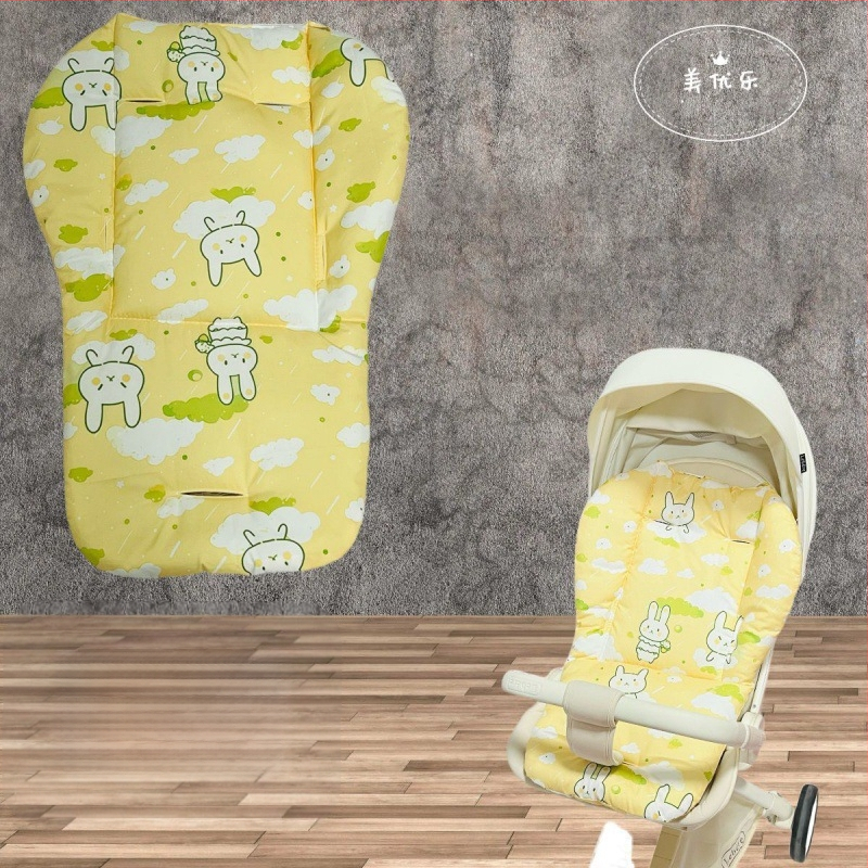 Kokvilnas sēdekļa spilventiņš bērnu ratiem – visām sezonām, piemērots 0–3 gadu vecumam