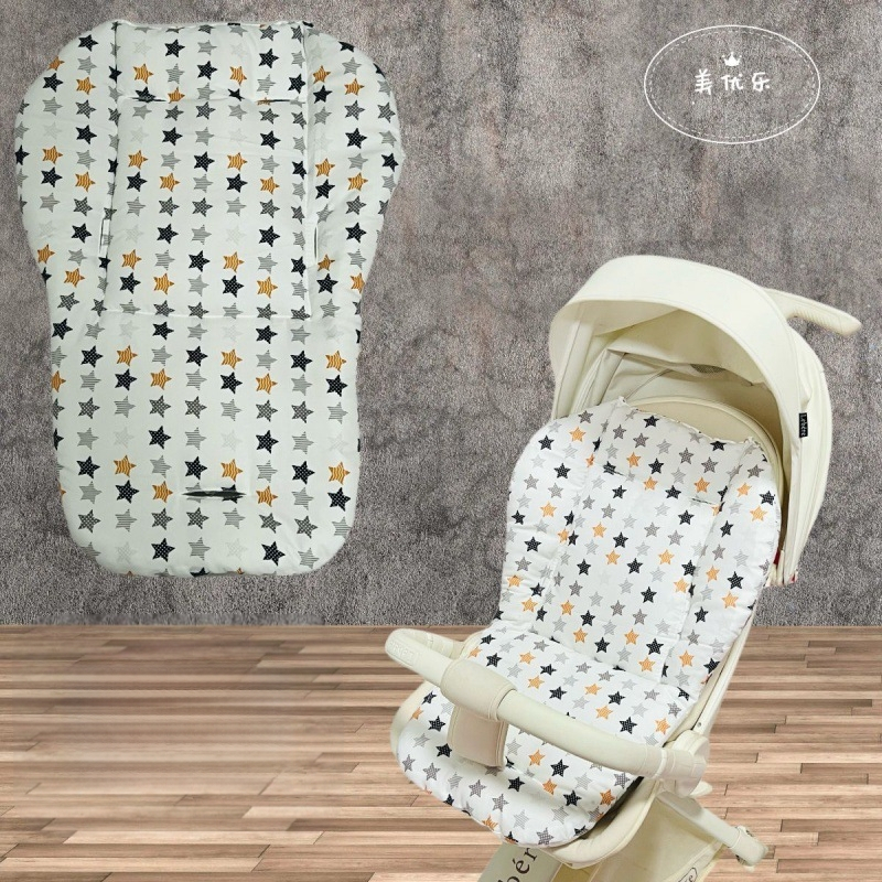 Kokvilnas sēdekļa spilventiņš bērnu ratiem – visām sezonām, piemērots 0–3 gadu vecumam