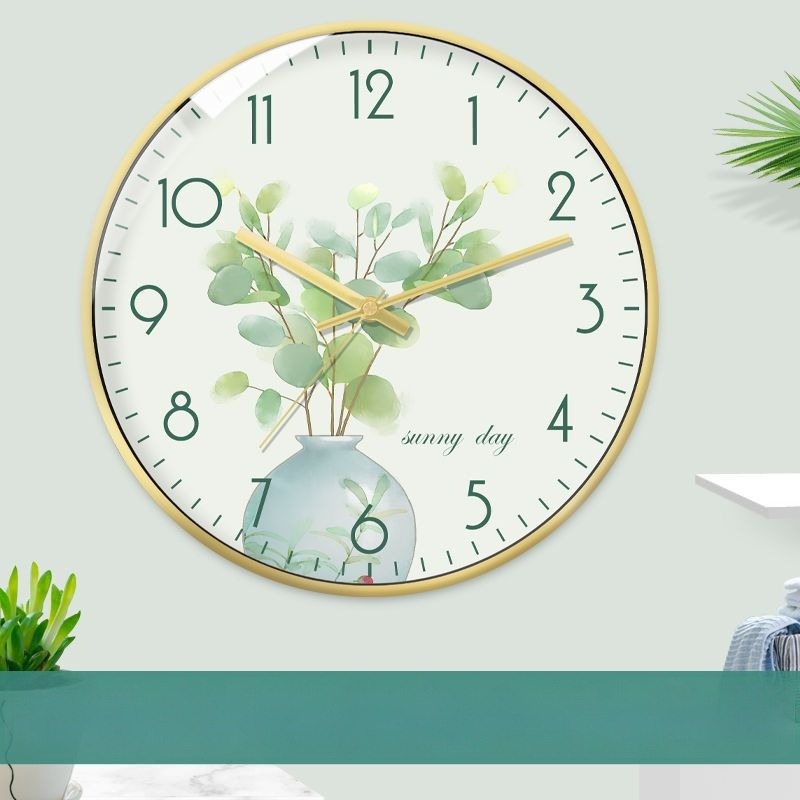 Seinakell taime motiiviga, minimalistlik stiil, kvartsliikumine, LED- ja analoogne kuvamine, toiteallikas: kuiva aku