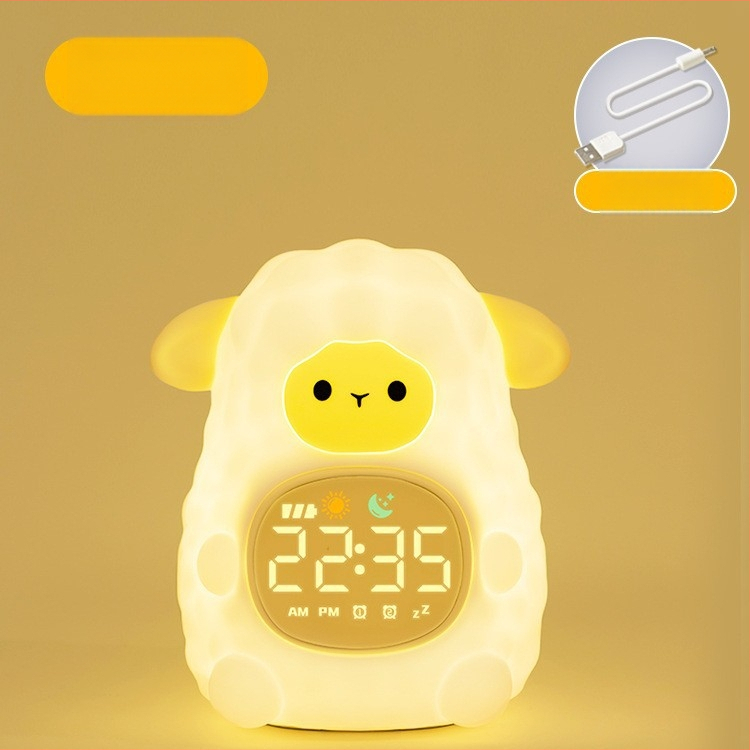 Õpilaste äratuskell koos öövalgustusega, koomilise stiiliga digitaalne kell lastele, väline toiteallikas, plastikust korpus