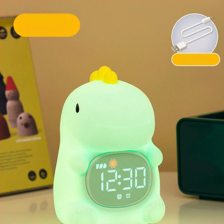Õpilaste äratuskell koos öövalgustusega, koomilise stiiliga digitaalne kell lastele, väline toiteallikas, plastikust korpus