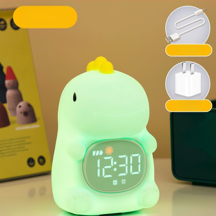 Õpilaste äratuskell koos öövalgustusega, koomilise stiiliga digitaalne kell lastele, väline toiteallikas, plastikust korpus