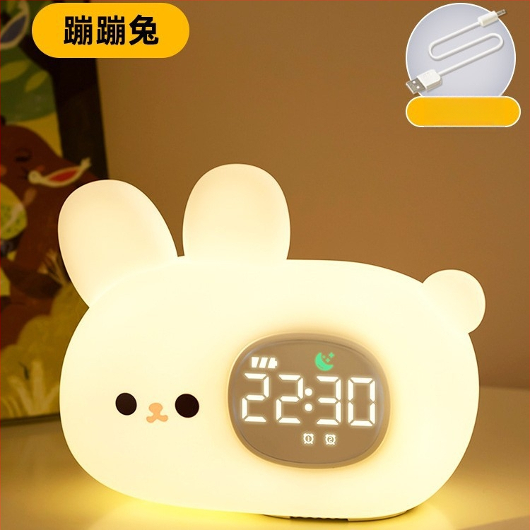 Õpilaste äratuskell koos öövalgustusega, koomilise stiiliga digitaalne kell lastele, väline toiteallikas, plastikust korpus